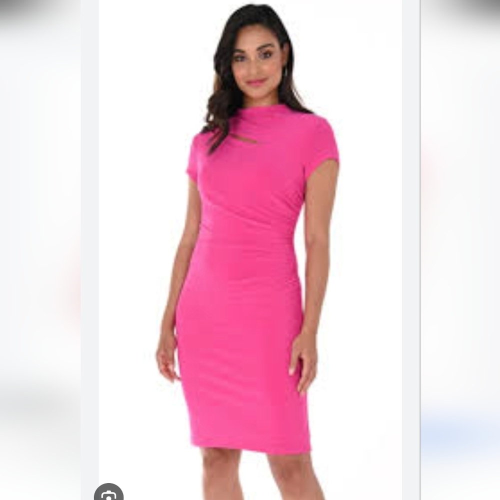 Frank Lyman Pink Knit Dress w/peek a boo‎ detail Size 4 New